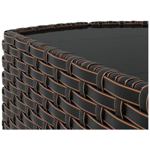 Set Mobili da Giardino 4 pz con Cuscini in Polyrattan Marrone - Foto 9