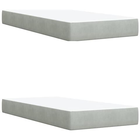 Giroletto a Molle con Materasso Grigio Chiaro 200x200cm Velluto - Foto 9