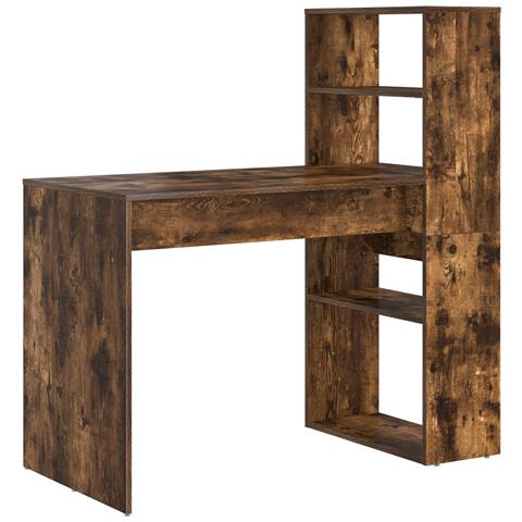 Scrivania con archiviazione Rovere Affumicato 113x54x120 cm Legno ingegnerizzato - Foto 1