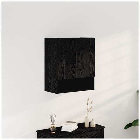 Mobile a muro  Nero Rovere 60x31x70 cm Legno ingegnerizzato - Foto 2