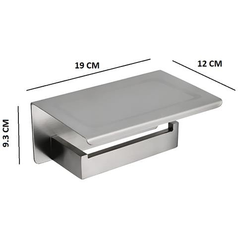 Porta Carta Igienica Da Parete Bagno Mensola Acciaio Inox Spazzolato Argento Appendiabiti - Foto 2