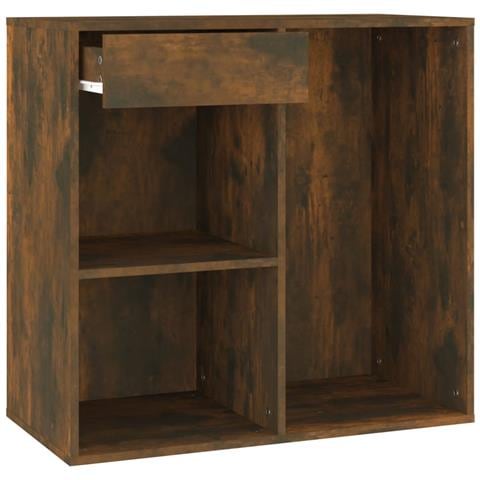 Toeletta con LED e Armadietto Rovere Fumo in Legno Multistrato - Foto 9