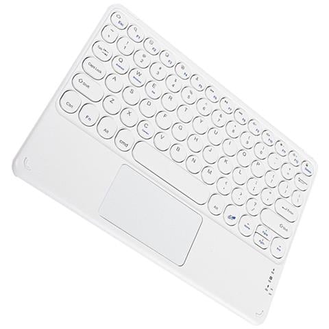 Tastiera Bluetooth Con Tasti Rotondi E Touchpad - Compatibile Con Ipad, Tablet E Smartphone White - Foto 2