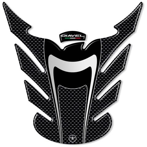 Paraserbatoio Adesivo 3d Resina Gel Carbonio Compatibile Per Moto Ducati Diavel - Foto 1