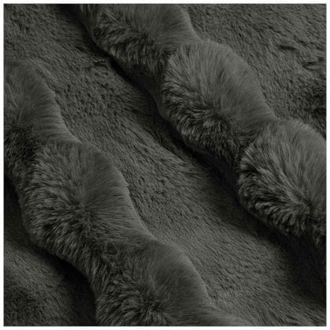 Coperta in Pelliccia di Coniglio Finta 4 pcs Grigio scuro - Foto 9