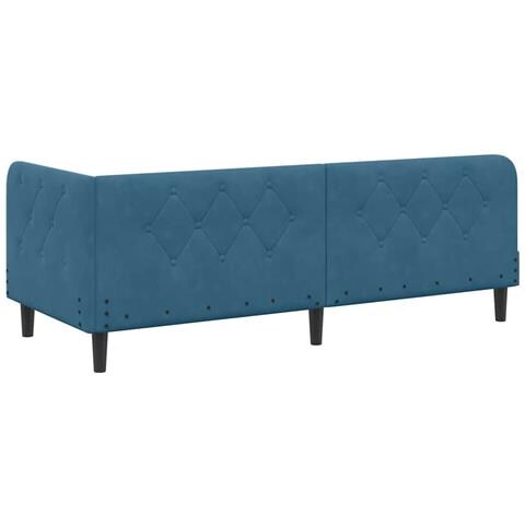 Cornice del letto ad angolo Blu 80 x 200 cm Velluto - Foto 9