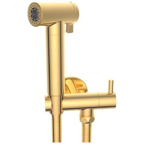 Idroscopino Wc Doccetta Ottone Portatile Shutoff Monogetto Con Leva Kit *** Finitura- : Oro Lucido Tondo - Foto 1