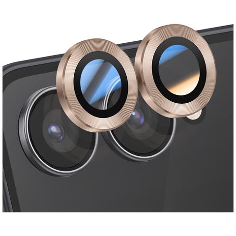 Protezione Obiettivo Fotocamera Per Galaxy Z Flip 7 Doppia Lente, Dorato - Foto 1