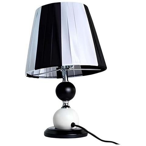 Lampada Da Tavolo Led Con Attacco E27, Dimmer E Paralume In Tessuto - Foto 5