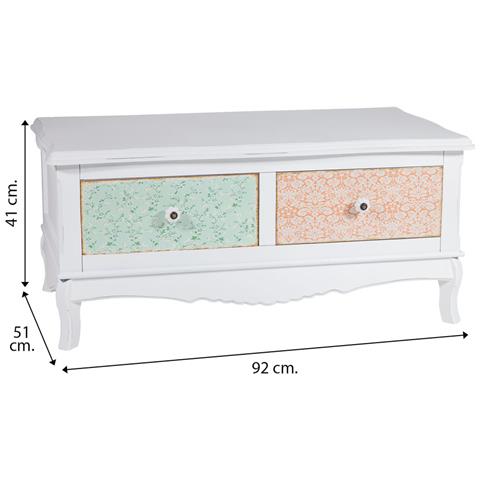 Mobile Basso In Legno Laccato Bianco 92x52x41h - Foto 3