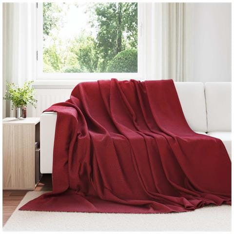 Coperte da Pile 6 pcs Rosso Bordeaux 240 x 220 cm Panno - Foto 2