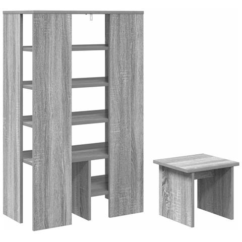 Mobile per scarpe 2 pcs Grigio Sonoma Legno multistrato - Foto 9
