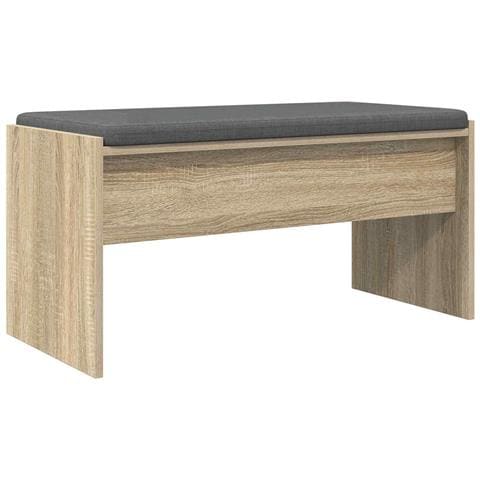 Panca per ingresso con cuscino Rovere Sonoma 83 x 38 x 40 cm - Foto 1