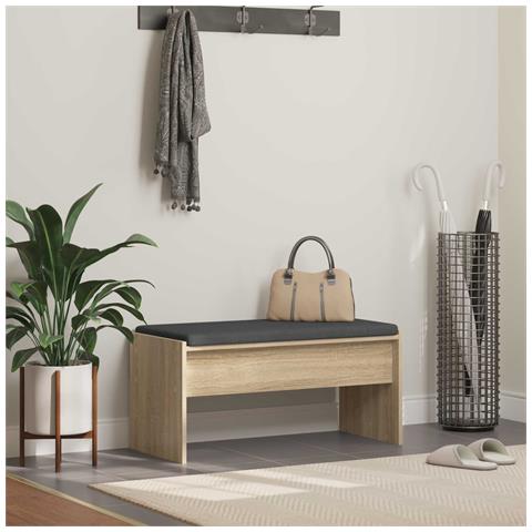 Panca per ingresso con cuscino Rovere Sonoma 83 x 38 x 40 cm - Foto 2