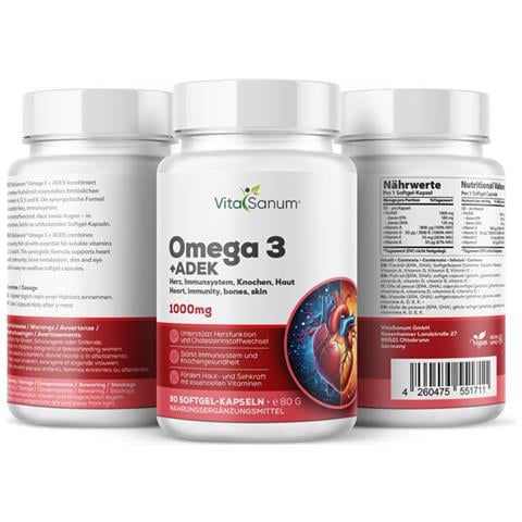 Omega 3 + ADEK 1000 mg 90 Capsule Integratore alimentare - Foto 1