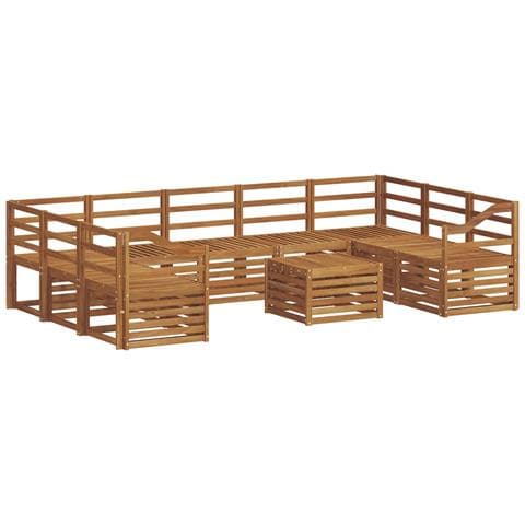 Set divani 10 pcs Naturale Legno di Acacia Massello - Foto 1