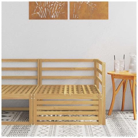 Divano Angolare da Esterno Legno di Acacia Massello Bianco - Foto 2