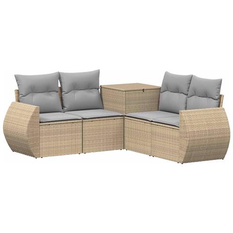 Set di divani 5 pz Beige e Grigio Chiaro - Foto 1