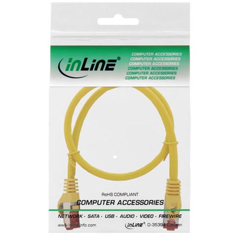 cavo patch per rete dati lan cat. 6, 2x rj45, doppia schermatura sftp (pimf) , halogenfree, colore giallo, 0,5m - Foto 2