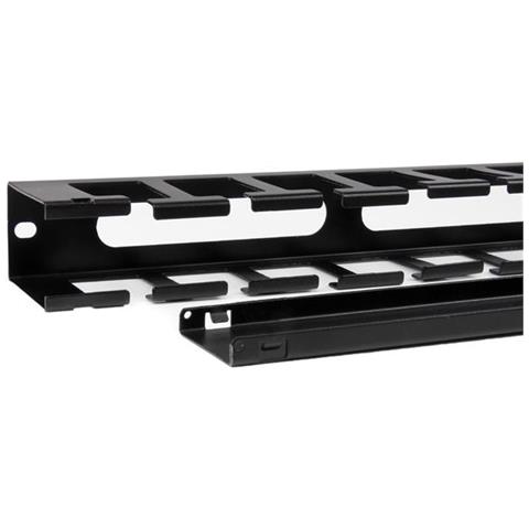 Pannello Gestione Cavi Orizzontale per armadi rack 1U con canalina passacavi a denti e copertura - Foto 4