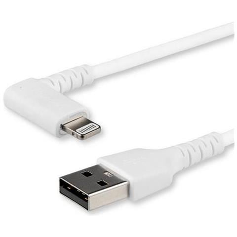 Cavo da USB-A a Lightening da 2m durevole - bianco ad angolo retto a 90° in fibra aramidica - Robusto e resistente cavo di alimentazione /sincornizzazione da USB tipo A a Lightening con certificazione Apple MFi per iPad /iPhone 12 - Foto 1