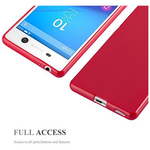 Custodia Compatibile Con Sony Xperia M5 In Jelly Rosso - Coperchio Protettivo In Silicone Tpu Flessibile - Foto 2
