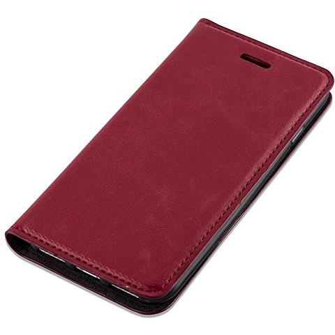 Custodia Compatibile Con Apple Iphone 7 / 7s / 8 / Se 2020 In Rosso Mela - Coperchio Protettiva Con Chiusura Magnetica, Funzione Stand E Tasca Per Le Carte - Foto 2