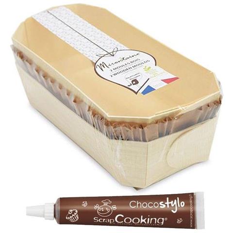 2 Stampi Per Torte 24 Cm In Legno + 4 Pirottini Da Forno + Penna Alimentare Al Cioccolato - Foto 2
