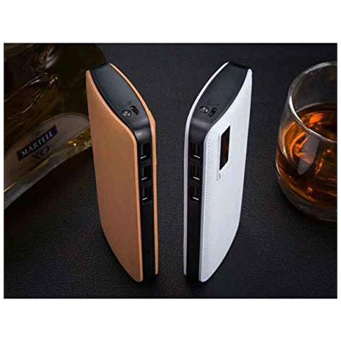 Powerbank 20000mah Leather Design Con Lampada Led E 3x Usb (nero) - Foto 2