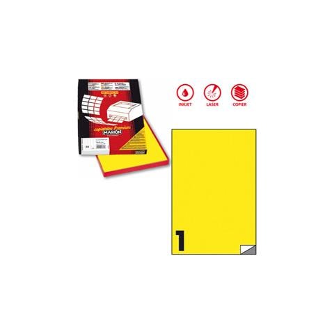 Etichetta Adesiva C / 503 Giallo Fluo 100fg A4 210x297mm (1et / fg) Markin - Foto 1
