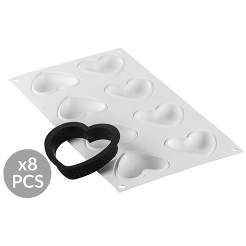 Kit Mini Tarte Petit Amour- Stampo In Silicone + 8 Anelli Cuore - Foto 2