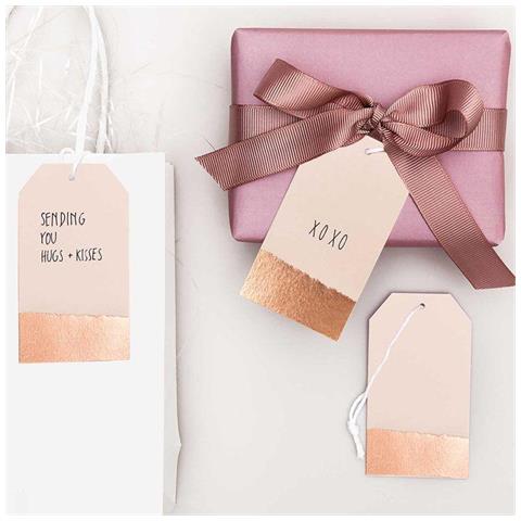 24 Etichette Appese Dorate & Rosa - Foto 1