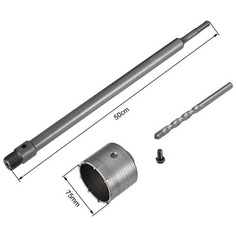 Fresa A Tazza 75 Mm Asta Prolunga 50. Cm Per Trapano Attacco Sds Plus - Foto 2