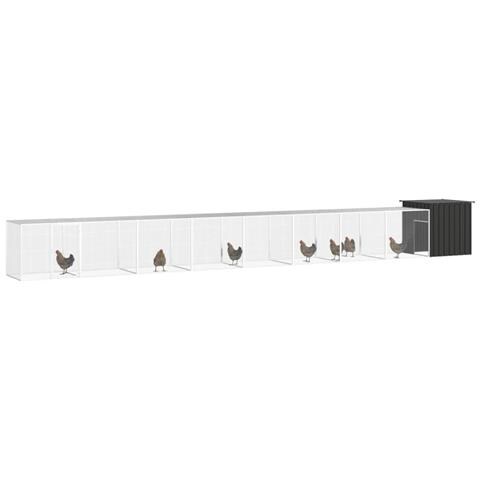Gabbia Per Polli Antracite 900x91x100 Cm Acciaio Zincato - Foto 5