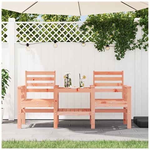 Panca da Giardino con Tavolino 2 Posti Legno Massello Douglas - Foto 1