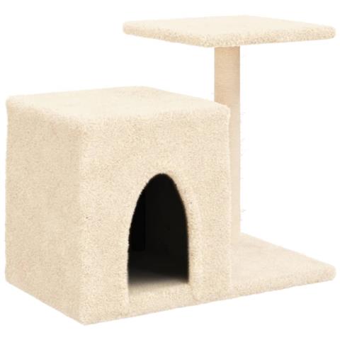 Albero Per Gatti Con Tiragraffi In Sisal Crema 50,5 Cm - Foto 1
