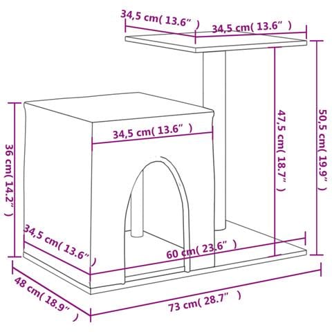 Albero Per Gatti Con Tiragraffi In Sisal Crema 50,5 Cm - Foto 7