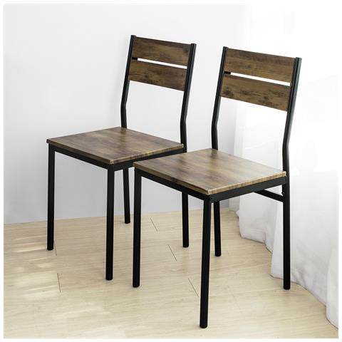 Set 4 Sedie Da Pranzo E Cucina In Metallo E Legno Stile Vintage,fst72-nx4,it - Foto 5