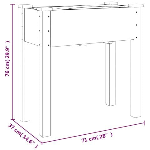 Fioriera Con Fodera 71x37x76 Cm Legno Massello Di Abete - Foto 7