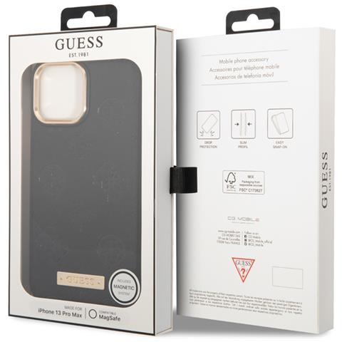 Cover Per Iphone 13 Pro Pu Peony Metal Plate, Nero - Foto 3