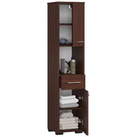 Mobile Alto, Collona da Bagno FIN, 2 ante e 1 cassetto, 30x30x140 cm, Colore Weng? - Foto 2