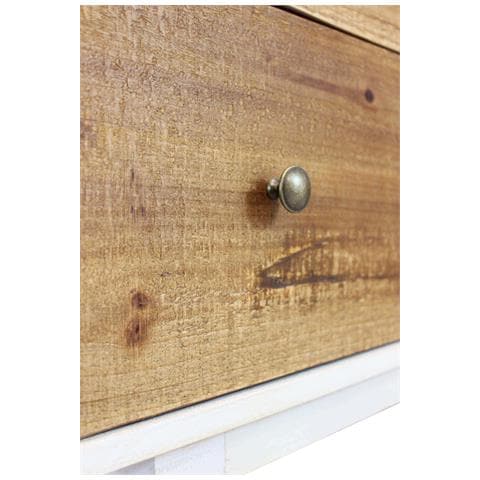 Comodino Da Interno In Legno Bianco Con 3 Cassetti Color Legno Naturale Larry - Foto 6