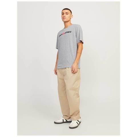 T-Shirt Jjecorp Logo Tee 12137126-Lt Grey Uomo Taglia S Colore Grigio - Foto 2