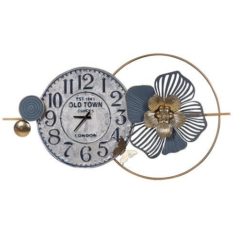 Orologio Da Parete Ferro Blu 90 X 49 Cm Berkerium - Foto 2