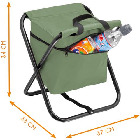 Sgabello Camping Spiaggia Pieghevole Seduta Borsa Termica Mod. Pachino Pachino Verde - Foto 5