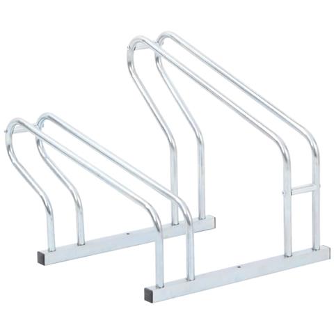 Supporto Per 2 Bici Da Pavimento Autoportante Acciaio Zincato - Foto 1