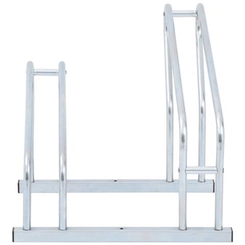 Supporto Per 2 Bici Da Pavimento Autoportante Acciaio Zincato - Foto 3