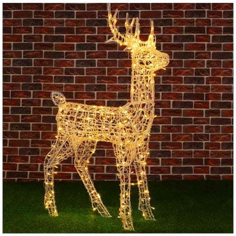 Renna Natalizia Luminosa Per Esterno 240 Led Bianco Caldo Cervo Grande 3d Natale - Foto 1