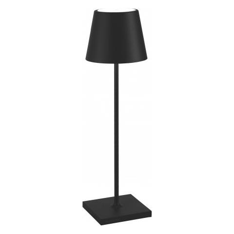 Lampada A Led Da Tavolo Poldina Pro Nera Ricaricabile E Dimmerabile Con Batteria Fino A 12 Ore. Da Esterno Ip65. - Foto 1