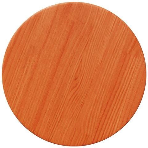 Piano Tavolo Rotondo Marrone Cera 30x2,5cm Legno Massello Pino - Foto 2